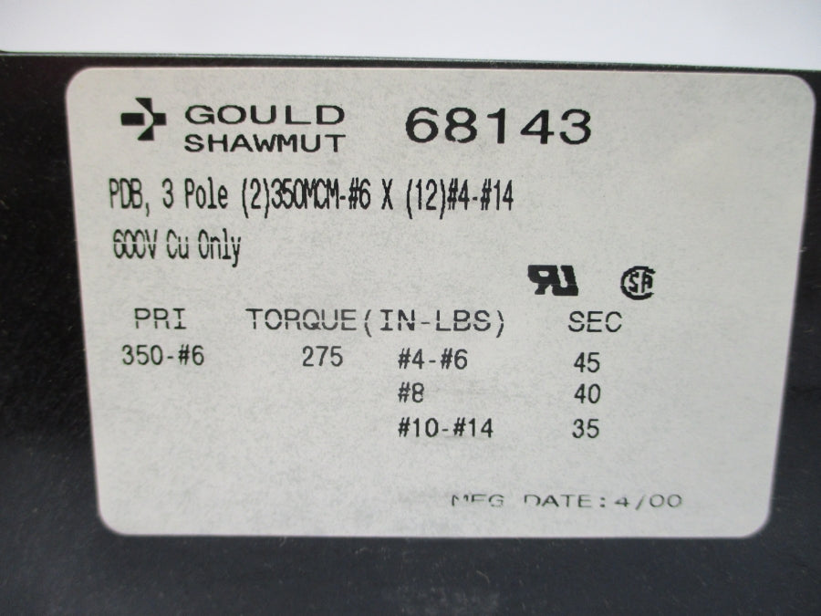 FERRAZ SHAWMUT 68143 600V NSMP