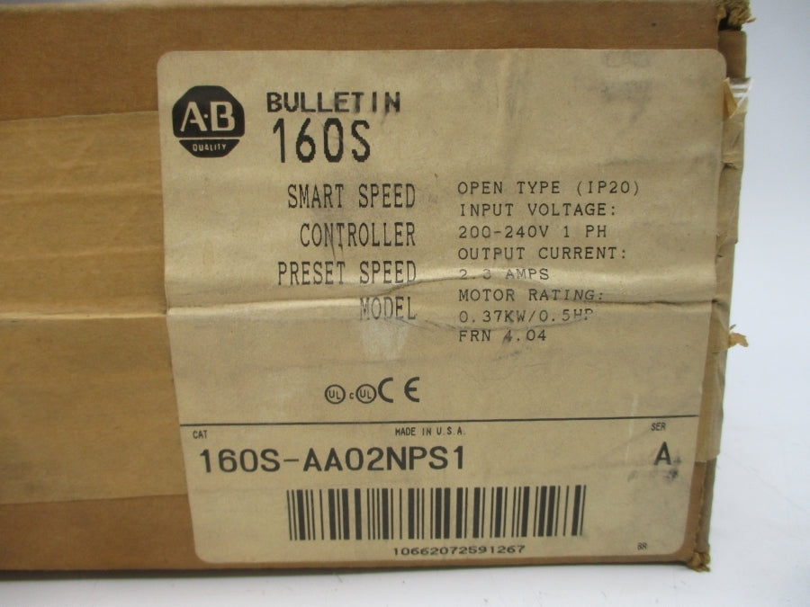 ALLEN BRADLEY 160S-AA02NPS1 SER. A 200-240V 4.3A (BR/WH) NSMP