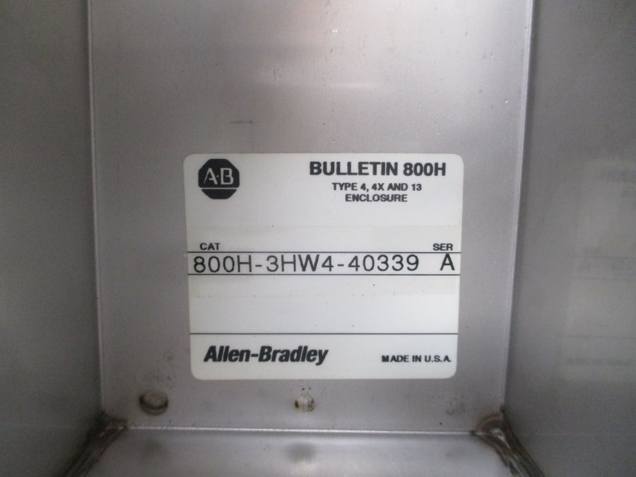ALLEN BRADLEY 800H-3HW4-40339 SER. A (BR/WH) NSMP