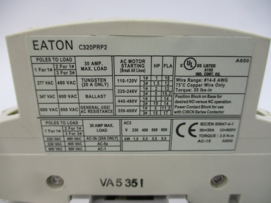 EATON C30CNE20A0 SER. A1 110/115-120V 30A NSMP