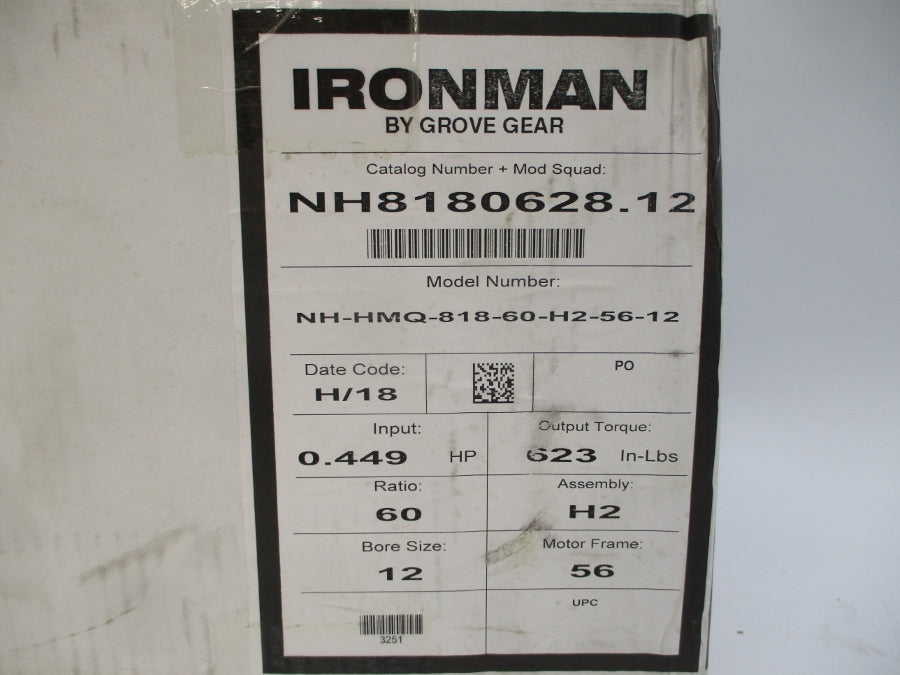 GROVE GEAR NH-HMQ-818-60-H2-56-12 NH8180628.12 NSMP