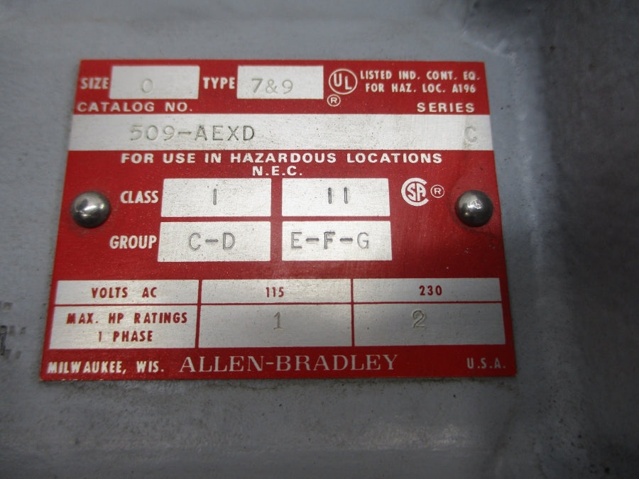 ALLEN BRADLEY 509-AEXD SER. C 115/230V NSNP