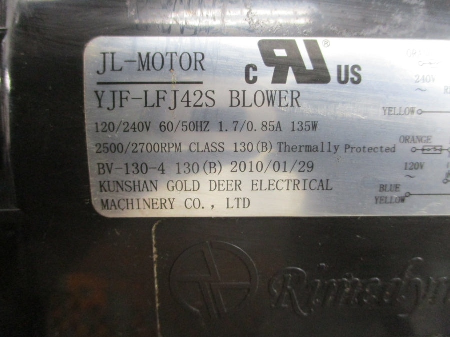 KUNSHAN YJF-LFJ42S 120/240V 1.7/0.85A (AS PICTURED) UNMP