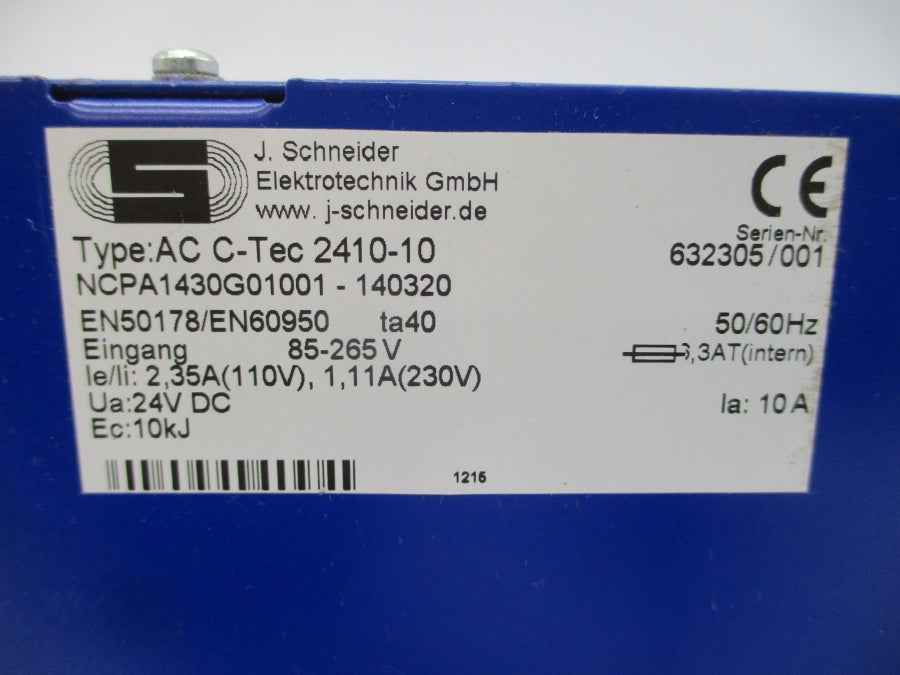 J. SCHNEIDER ACC-TEC2410-10 NCPA1430G01001-140320 85-265V 10A NSNP