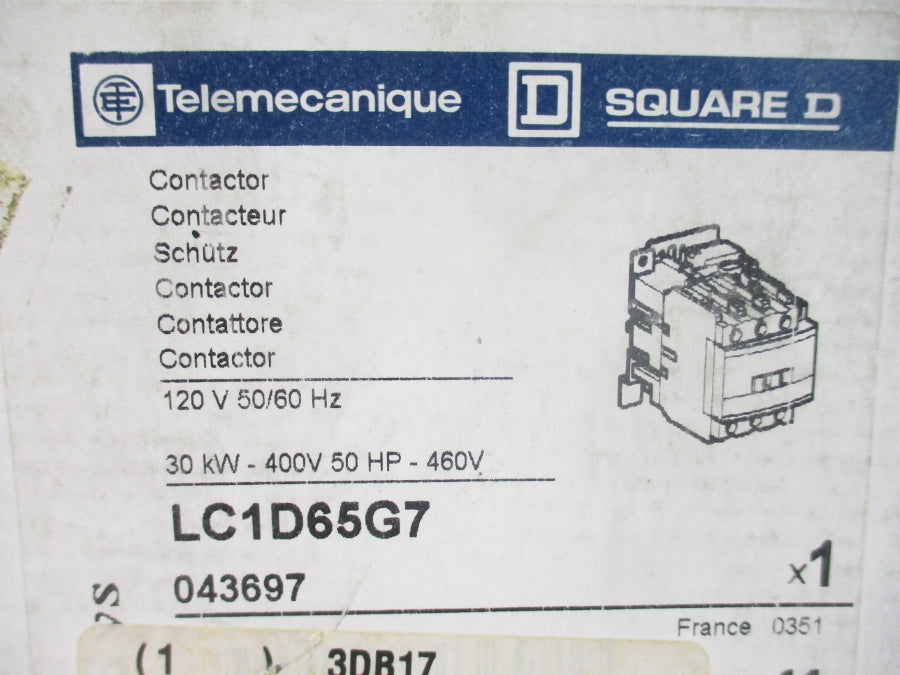 TELEMECANIQUE LC1D65G7 120VAC 80A NSMP