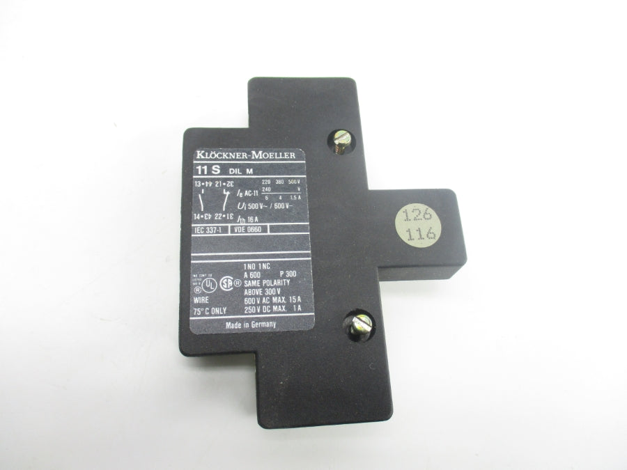 KLOCKNER MOELLER 11SDILM 600VAC 15A (PKG OF 6) NSMP