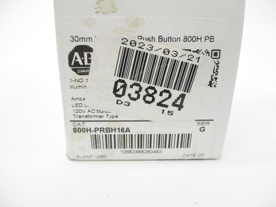 ALLEN BRADLEY 800H-PRBH16A SER. G 120VAC (WH) NSMP
