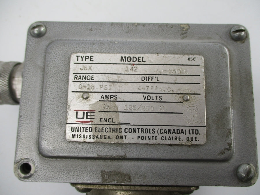 UNITED ELECTRIC J6X142-M-15021 125/250V 15A 0-18PSI UNMP