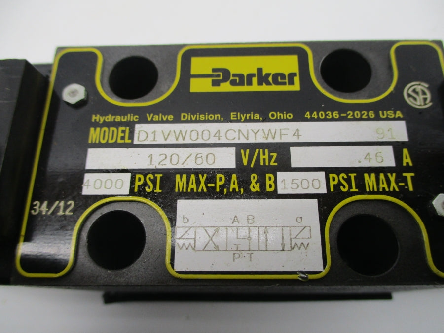 PARKER D1VW004CNYWF491 120V .46A 4000PSI NSNP