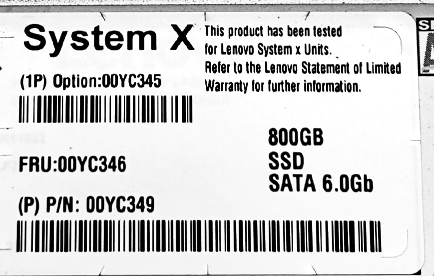 Lenovo 00YC345 800GB S3710 3.5' SATA SSD