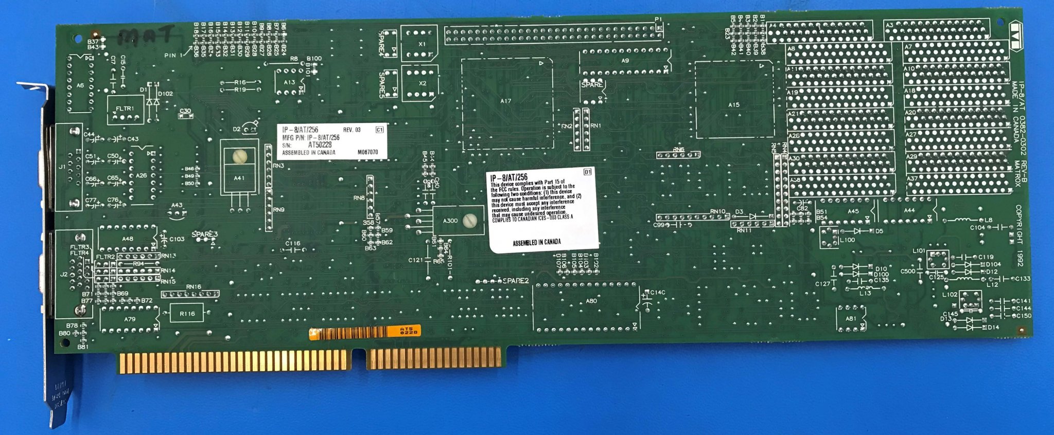 Matrox IP-8/AT/256 PCB (0382-0302 Rev B Philips Gamma Camera