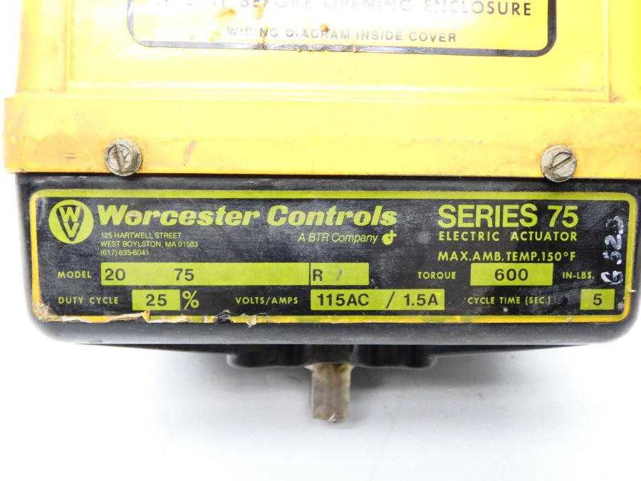WORCESTER CONTROLS 2075R 115VAC 1.5A UNMP
