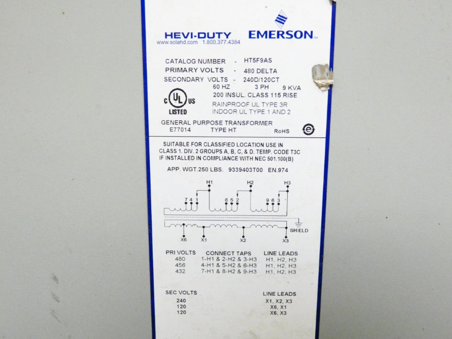 EMERSON HT5F9AS 480V NSNP