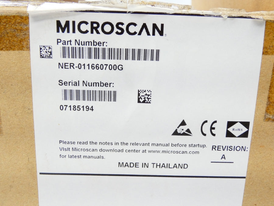 MICRO SCAN NER-011660700G 07185194 REV. A 24V 3.6A NSMP
