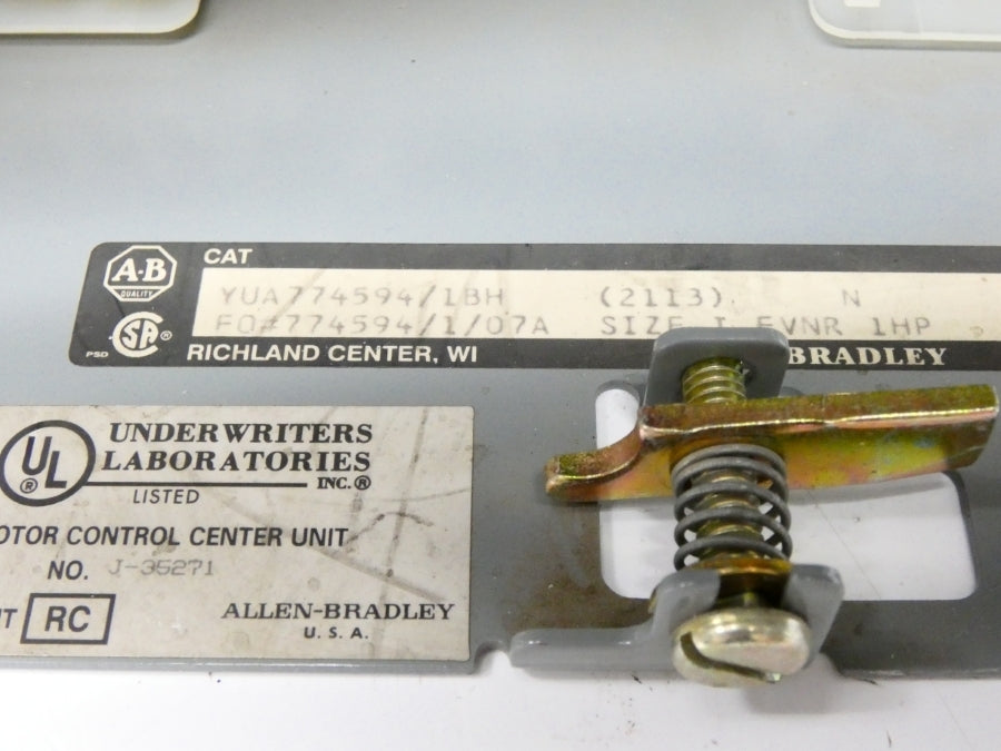ALLEN BRADLEY YUA774594/IBH(2113) SER. N 480V (AS PICTURED) NSNP