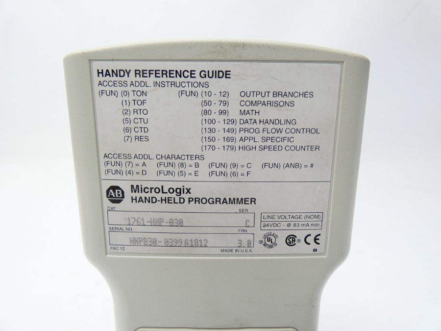 ALLEN BRADLEY 1761-HHP-B30 SER. C F/W 3.0 24VDC UNMP