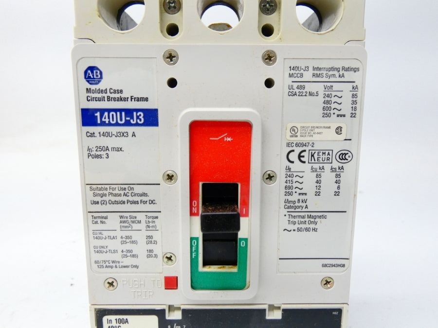 ALLEN BRADLEY 140U-J3D3-D10 SER. A 480V 250A NSMP