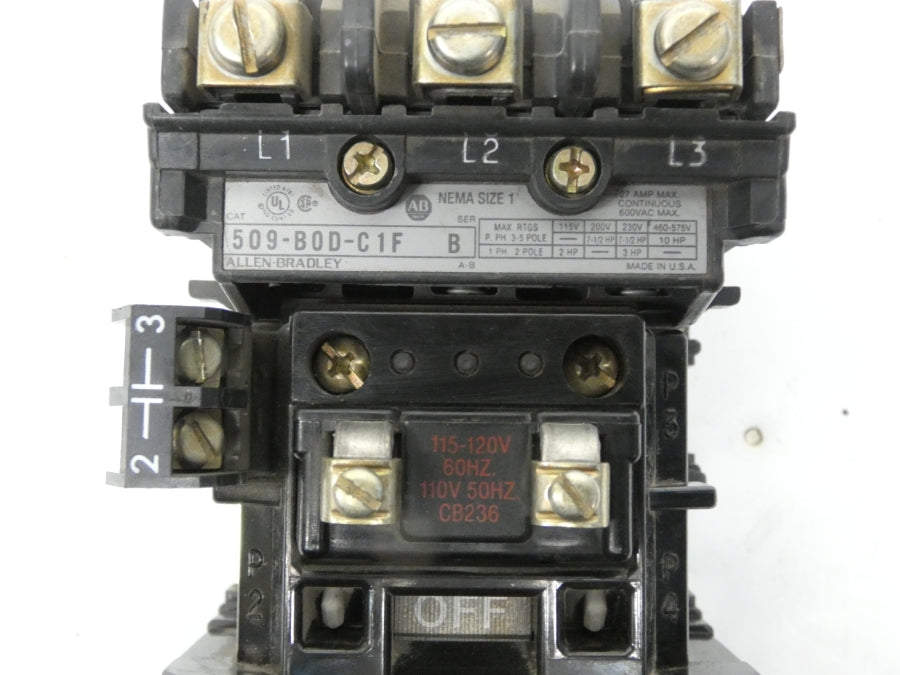 ALLEN BRADLEY 509-BOD-C1F SER. B 110/115-120V 27A UNMP