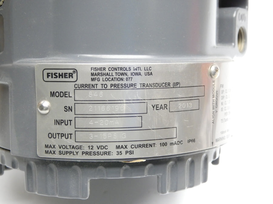 FISHER CONTROLS 846-738-110315 12VDC 3-15PSI NSMP