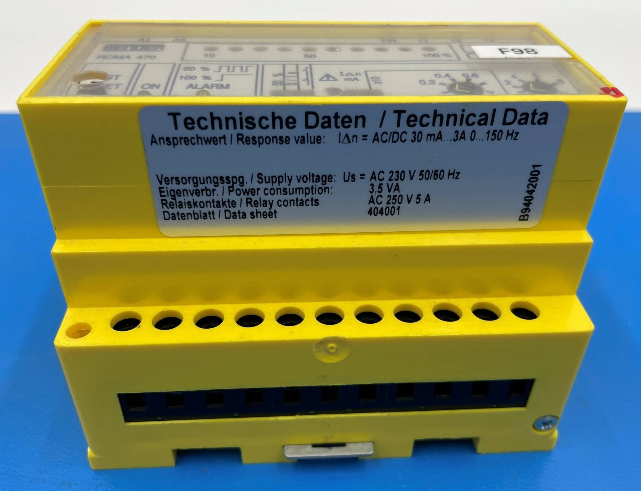 OVER-CURRENT RELAY F98 (3085115/03085115/RCMA470LY SIEMENS