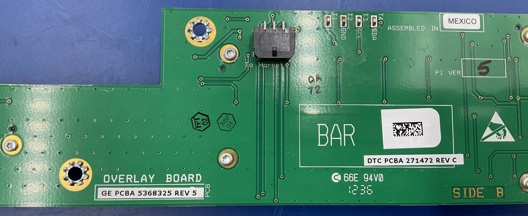 Overlay Board (5368325 Rev D GE