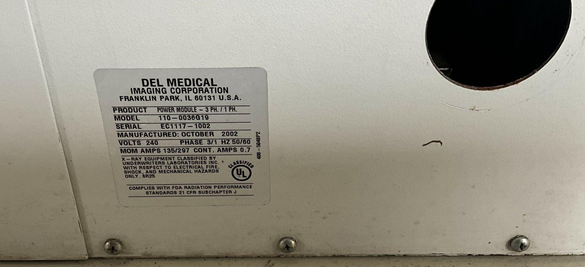 POWER MODULE-3PH,/1 PH. (110-0036G19) DEL MEDICAL