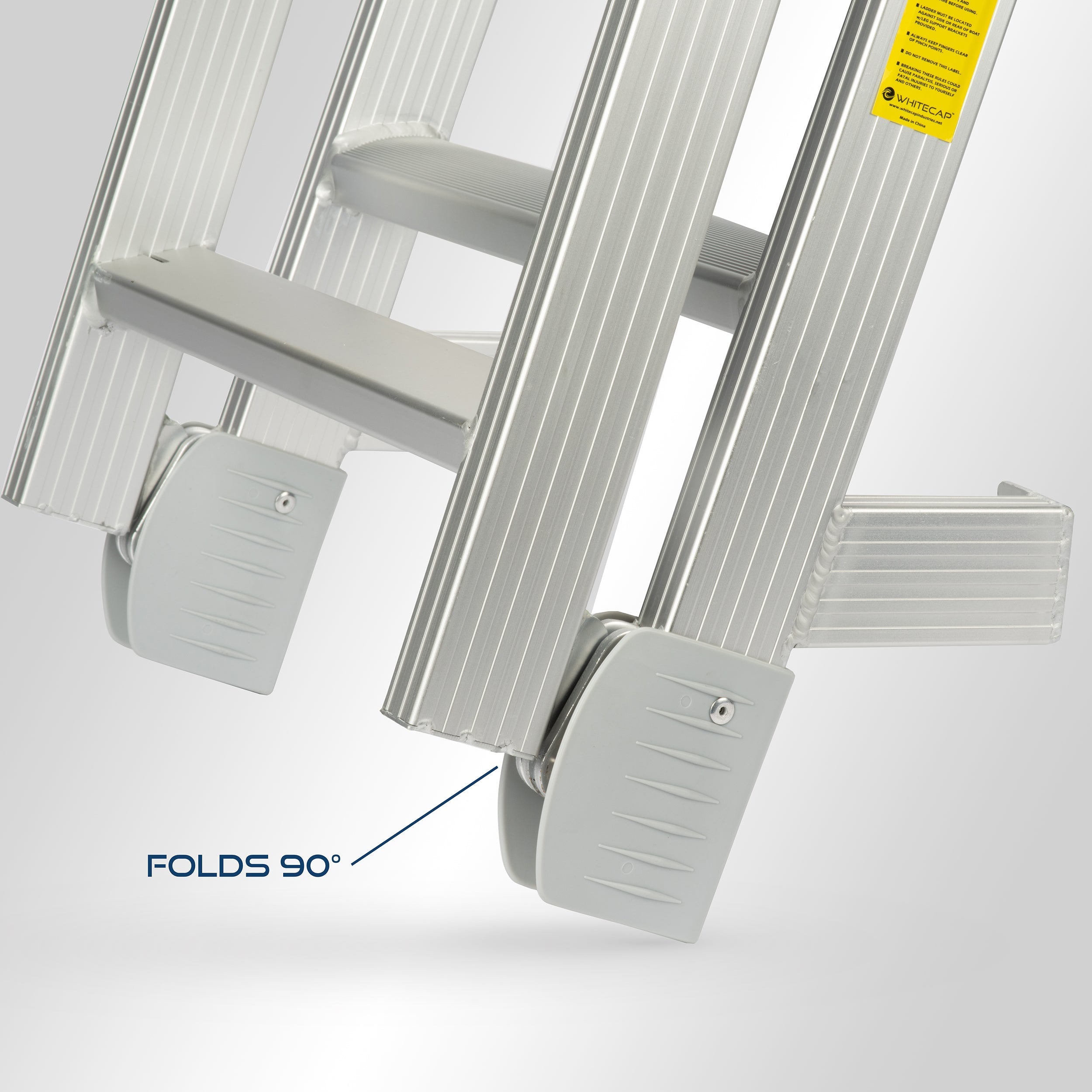 Whitecap S-1865 Aluminum Folding Pontoon Ladder - 4 Step