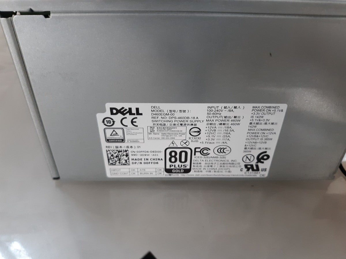 Dell D460EGM-00 DPS-460DB-18 A 00FFD6 460W 80Plus Gold Power Supply|317514477158