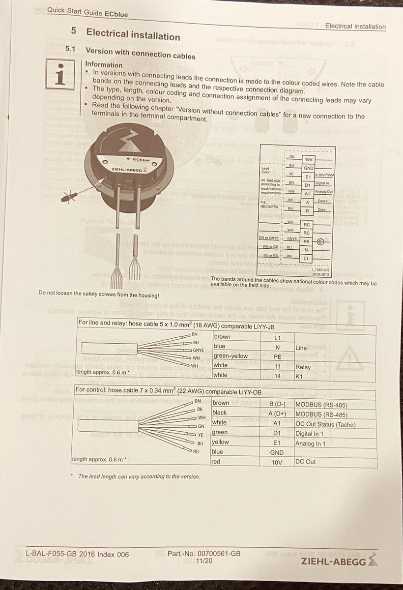 Ziehl-Abegg RH35V-6IK.BD.VR 110 V AC Centrifugal Fan 2500 CFM, Germany|256622247238
