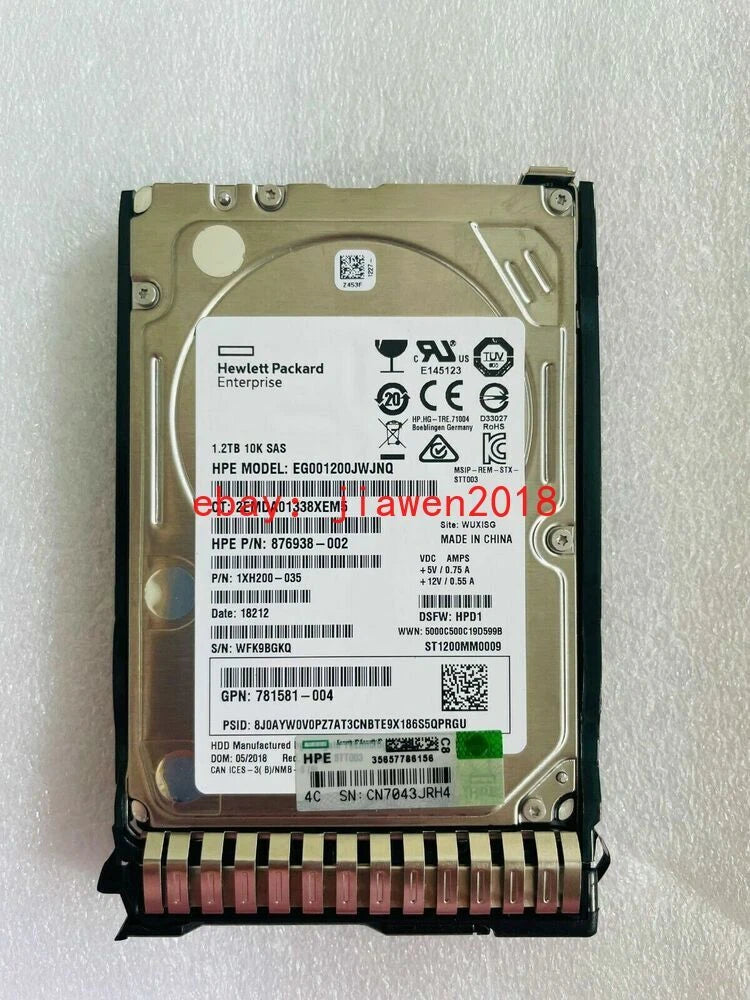 HP 781518-B21 1.2TB 12G SAS 10K 2.5" SFF SAS HDD 781578-001|146197385975