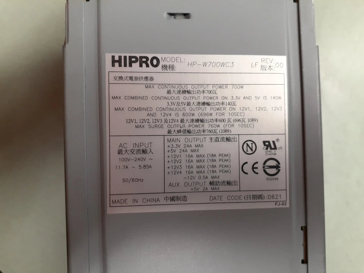Hipro HP-W700WC3 REV 00 700W Power Supply|197754382792