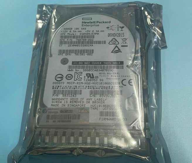 781516-B21 HP 600GB 12G SAS 10K SFF 2.5" SC HDD 781577-001|145988930435