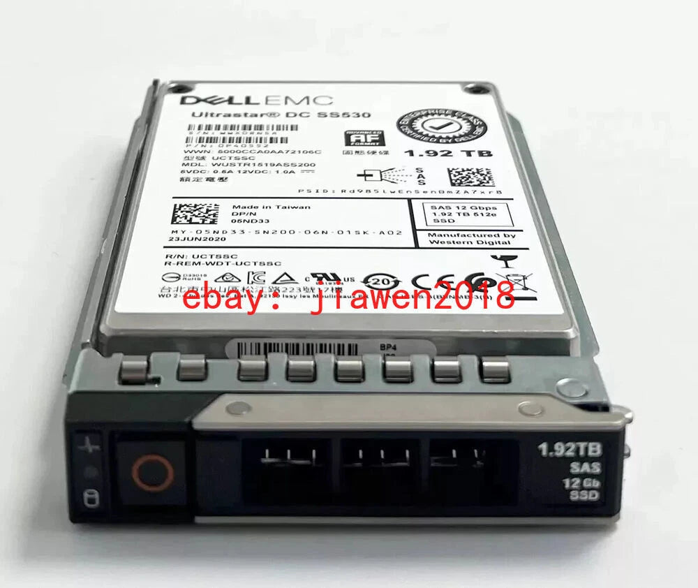 5ND33 05ND33 Dell EMC 1.92TB 2.5" SAS 12Gb/s Read-Intensive SSD 14/15/16G KIT
