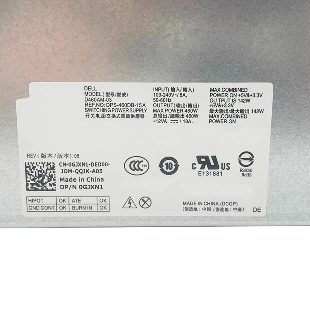For DELL XPS 8910 8920 8300 8900 8700 8500 R5 PSU Power Supply 460W D460AM-03|187170227325