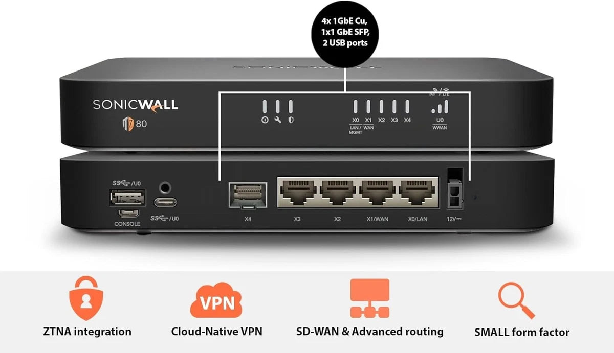 Sonicwall TZ80 Secure Connect 1 Year Secure Connect Edition (03-SSC-2841