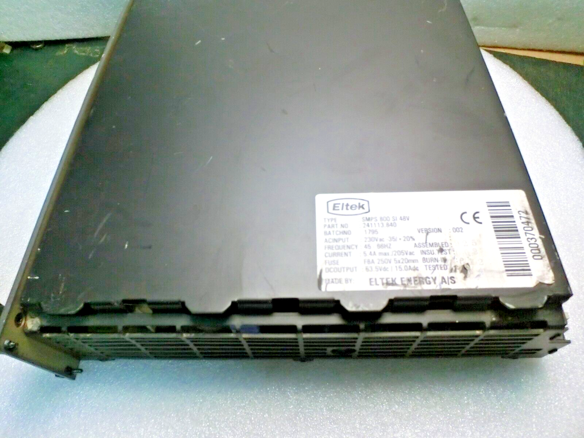 ELTEK SMPS 800 SI 48V Power Module,241113-840,230Vac 48Vdc,Used,Ger_,9046