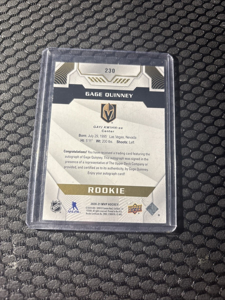 2020-21 Upper Deck MVP - High Series Rookies Gage Quinney #230 Autographs...|297848015434