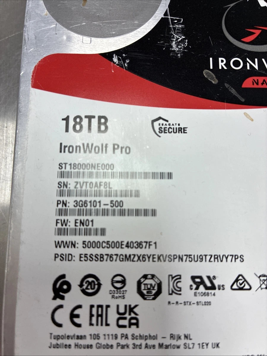 For Parts Seagate IronWolf Pro 18TB SATA 6Gb/s 3.5" NAS Hard Drive- ST18000NE000|365926782081