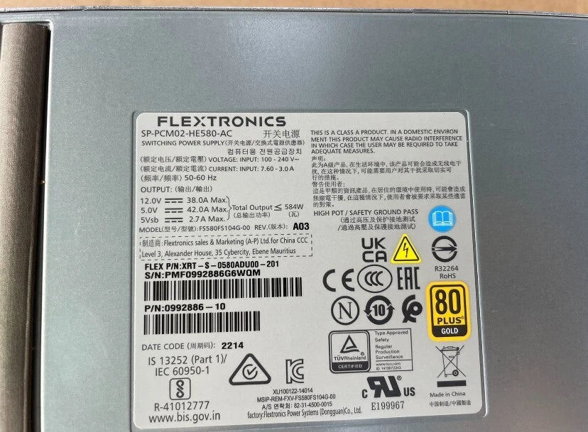 Lenovo SP-PCM02-HE580-AC DS6200 DS2200 584W Power Supply 01DC150 01DC149 Tested|356924684065