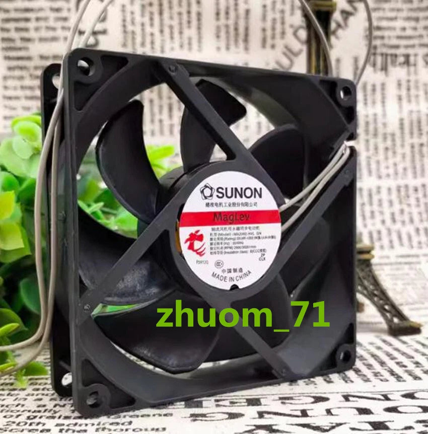 1PC SUNON MA2092-HVL GN 9225 220V-240V 9025 AC silent cooling fan|355930123619