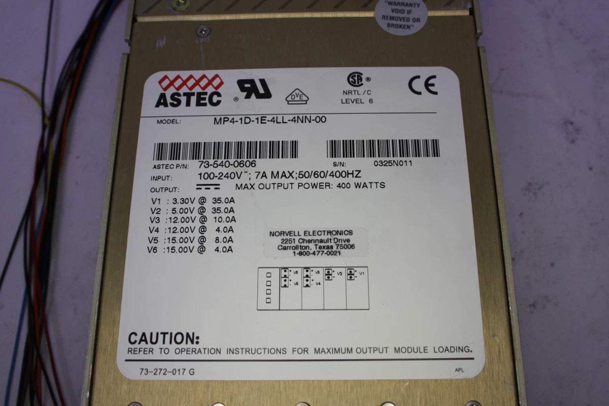 Astec Emerson MVP Series MP4-1D-1E-4LL-4NN-00 Modular Switching Power Supply