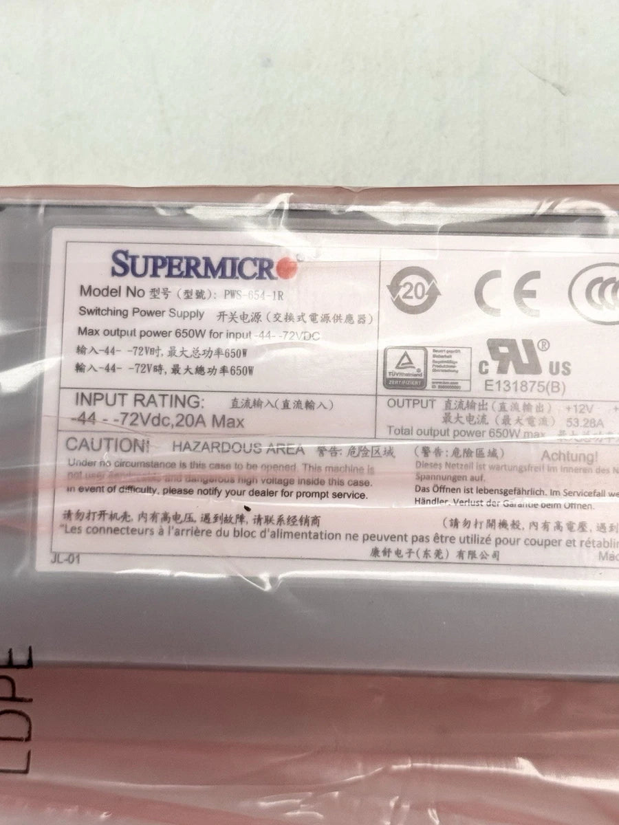 *OPEN BOX* Supermicro PWS-654-1R 650W Input Power Supply