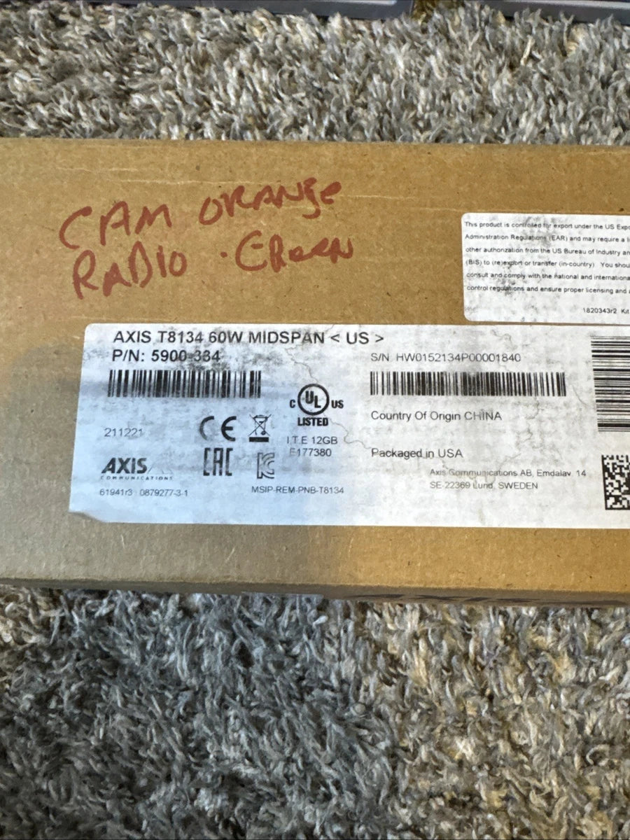 AXIS COMMUNICATION INC 5901-004 T8154 60W SFP MIDSPAN Open Box New|187498215863