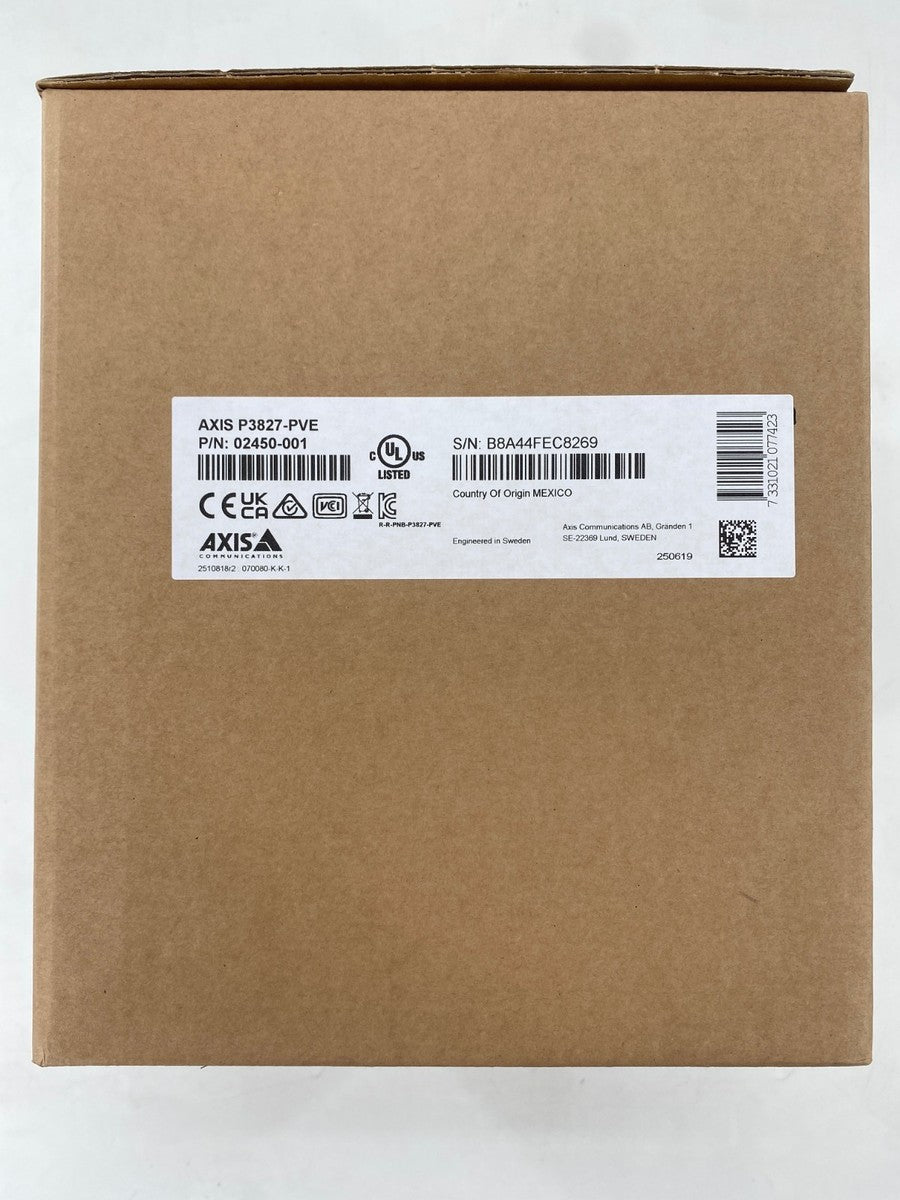 Axis Communications P3827-PVE Panoramic Camera 02450-001 New Sealed