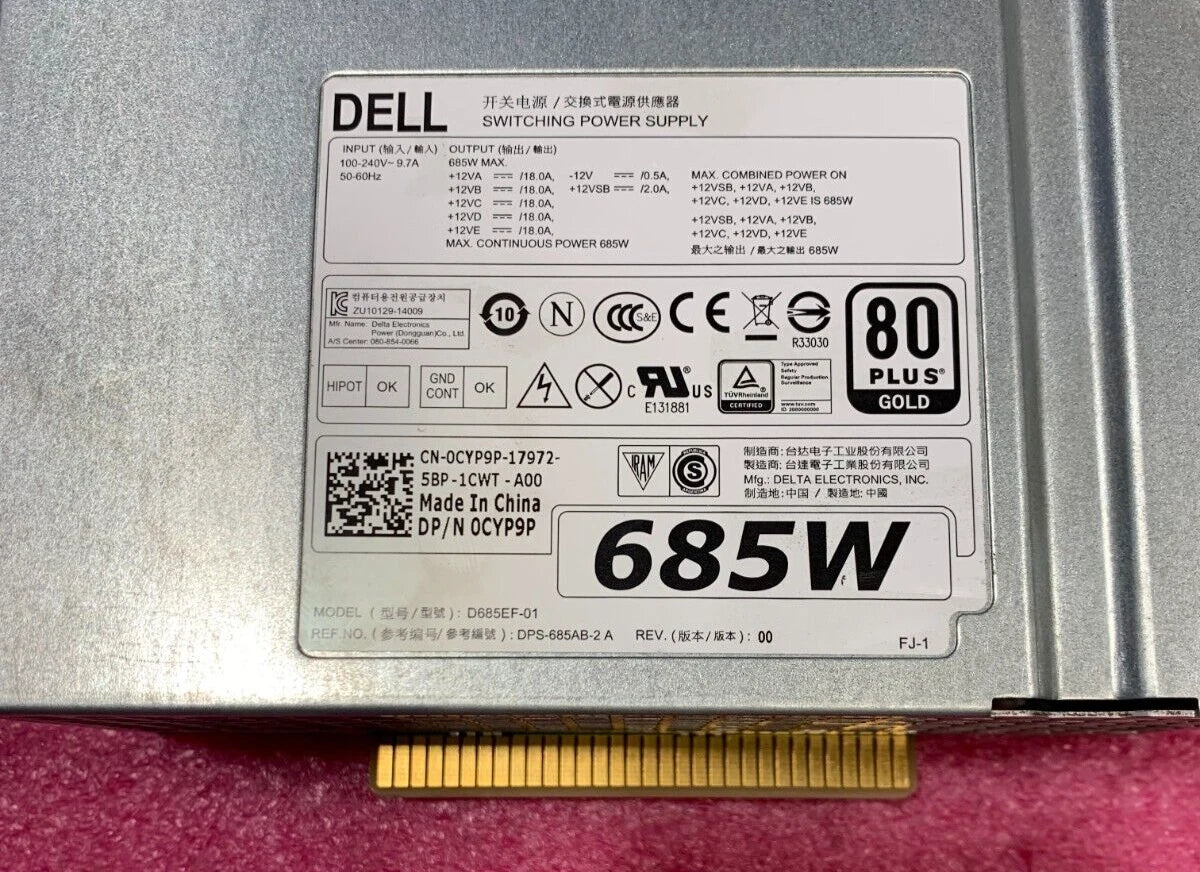 Dell 0K8CDY/0CYP9P/0W4DTF/0KTMT8 685W Power Supply for Precision T5810 T7810|295127772062