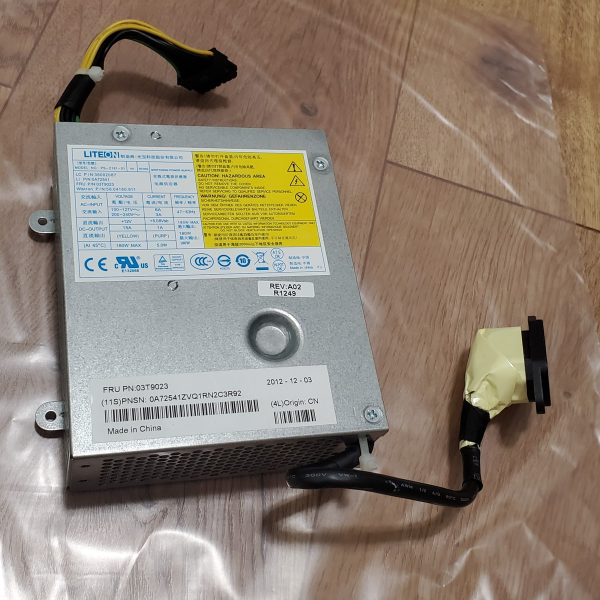 Lenovo 03T9023 ThinkCentre Edge 91Z LITEON PS-2181-01 180W Power Supply 0A72541|157132258906