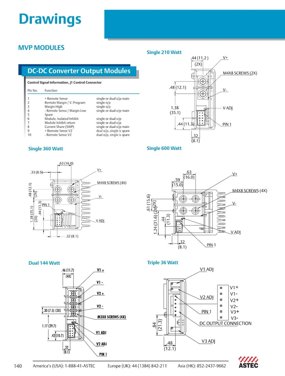 Astec Emerson MVP Series MP4-1D-1E-4LL-4NN-00 Modular Switching Power Supply