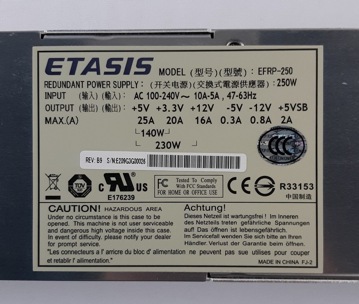 Etasis EFRP-250 Power Supply|256973734716
