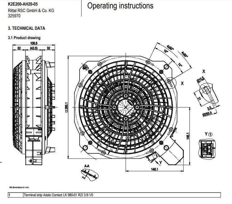 NEW Fan K2E200-AH20-05 Cooling Fan 230V 70/87W 50/60Hz Cabinet Filter Fan