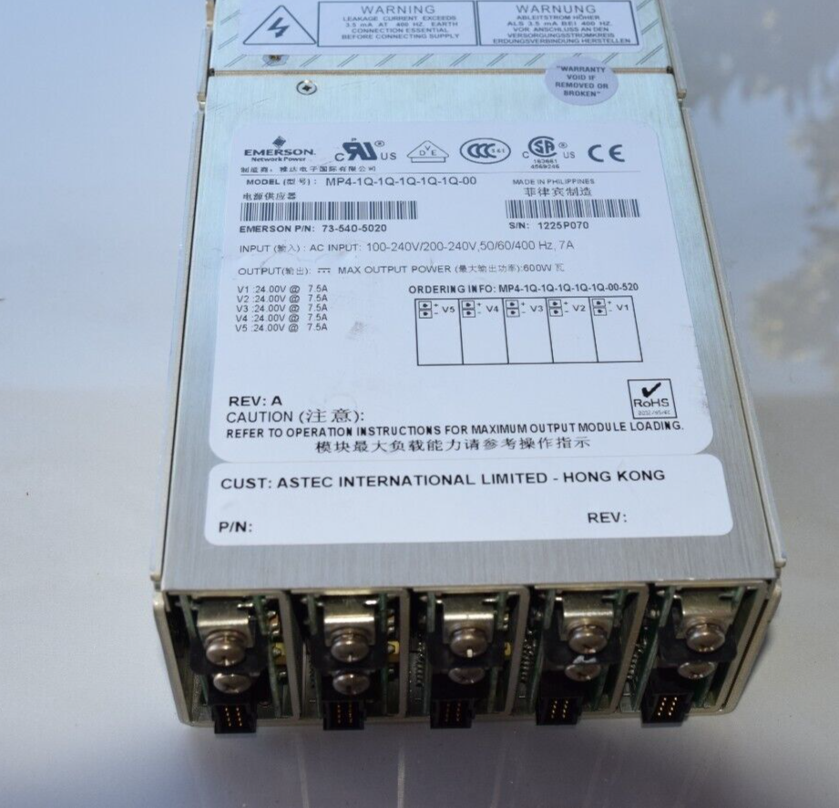 Emerson Networks Astec MVP SeriesMP4-1Q-1Q-1Q-1Q-1Q-00 / 24V @ 7.5A Power Supply